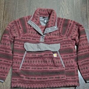 Carhartt 1/4 Snap Pullover Relaxed Fit Fleece Sweater Size Medium